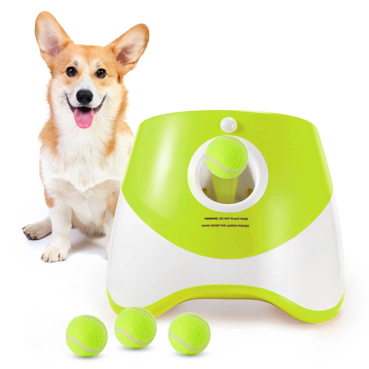 Lanceur Automatique de Balles pour Chien Rechargeable – Lance-Balles Interactif avec 3 Distances & 3 Balles Incluses