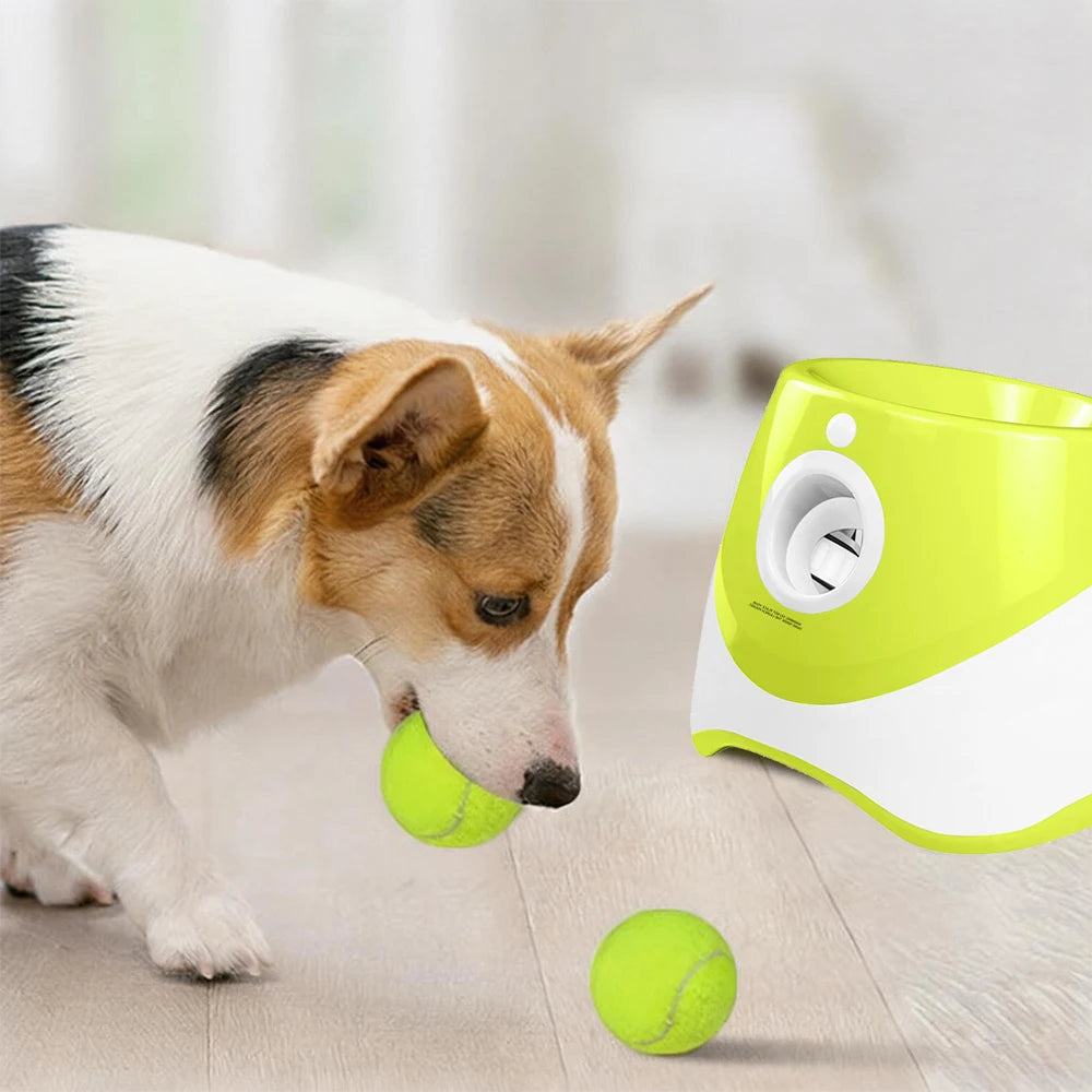 Lanceur Automatique de Balles pour Chien Rechargeable – Lance-Balles Interactif avec 3 Distances & 3 Balles Incluses