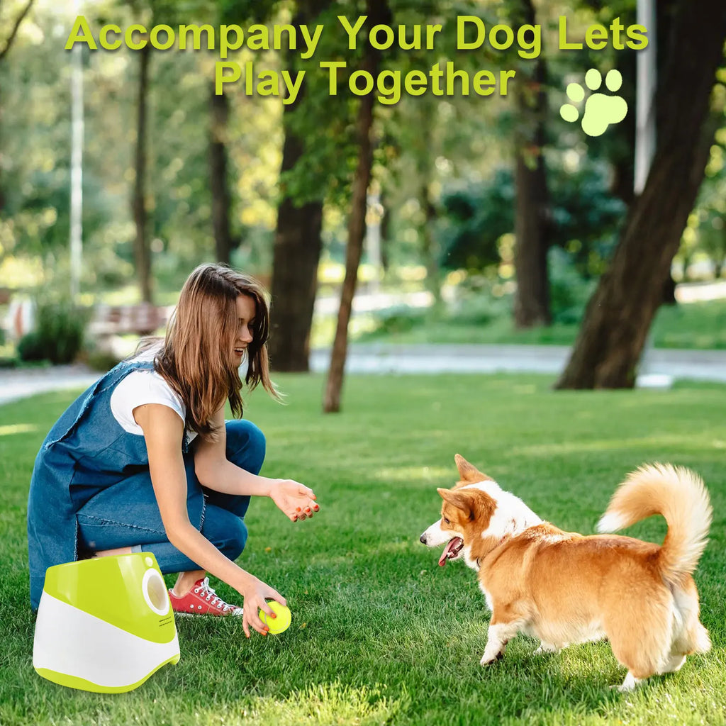 Lanceur Automatique de Balles pour Chien Rechargeable – Lance-Balles Interactif avec 3 Distances & 3 Balles Incluses