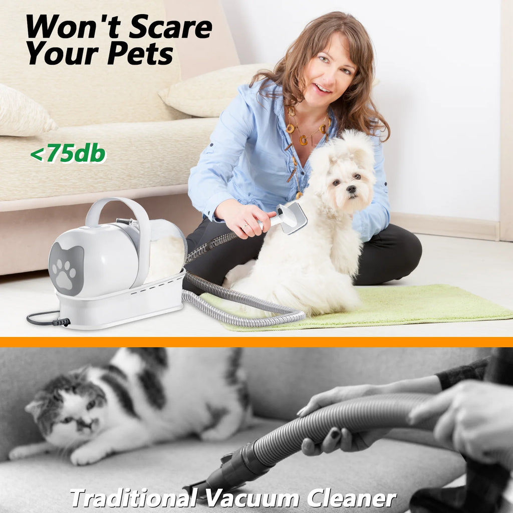 Dog Grooming Vacuum & Pet Grooming Kit with 1L Capacity Larger Pet Hair Dust Cup Dog Brush Vacuum for Pet Hair Vacuum Cleaner