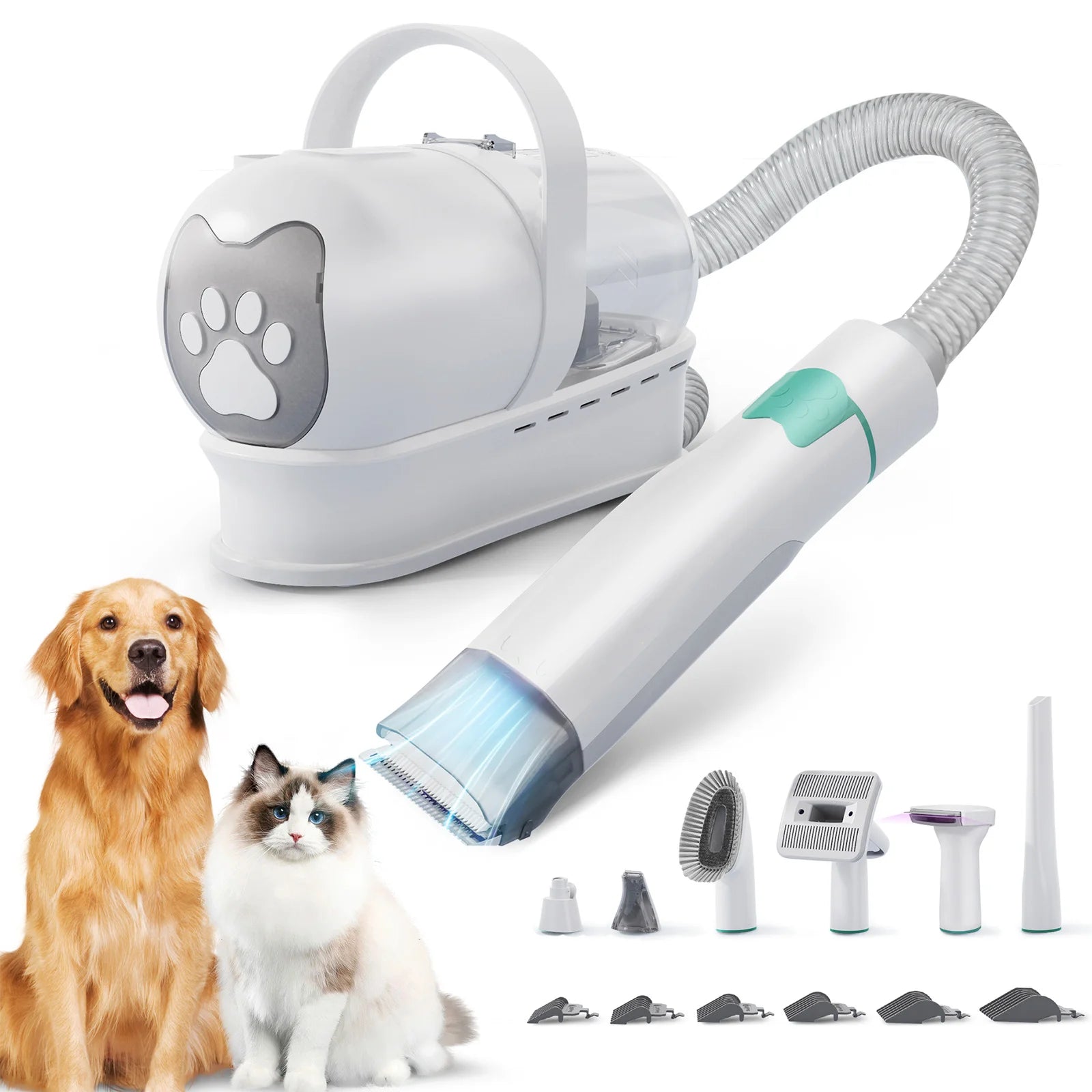 Dog Grooming Vacuum & Pet Grooming Kit with 1L Capacity Larger Pet Hair Dust Cup Dog Brush Vacuum for Pet Hair Vacuum Cleaner