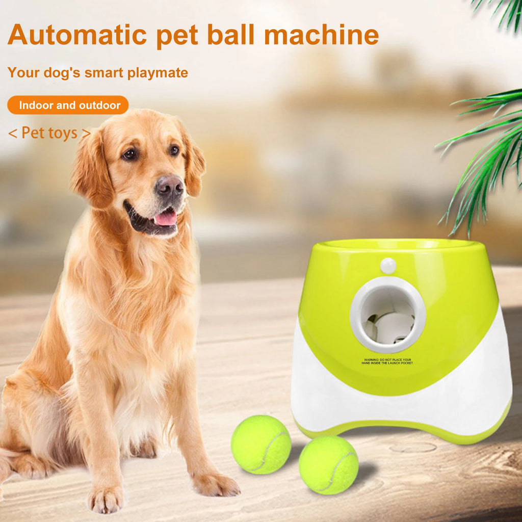 Lanceur Automatique de Balles pour Chien Rechargeable – Lance-Balles Interactif avec 3 Distances & 3 Balles Incluses
