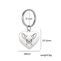 Pet Dog Heart Keychain Puppy Corgi Chihuahua French Bulldog Sheepdog for Woman Men Bag Charm Stainless Steel Key Chain Ring