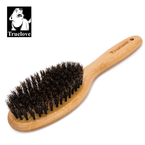 Brosse de Toilettage en Bambou Naturel Truelove pour Chien & Chat – Peigne Démêlant, Poils Doux & Picots Massants Lustrants