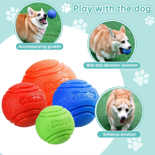 Balle Pleine en Caoutchouc Ultra-Résistante pour Chien – Balle Rebondissante Indestructible pour Mastication, Lancer-Rapporter & Dressage