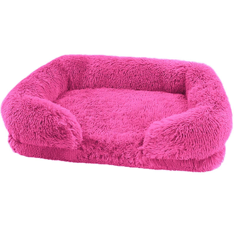 Panier Lit Canapé Ultra Moelleux & Chaud pour Chien & Chat – Coussin d'Hiver Épais en Peluche Douce avec Matelas Amovible