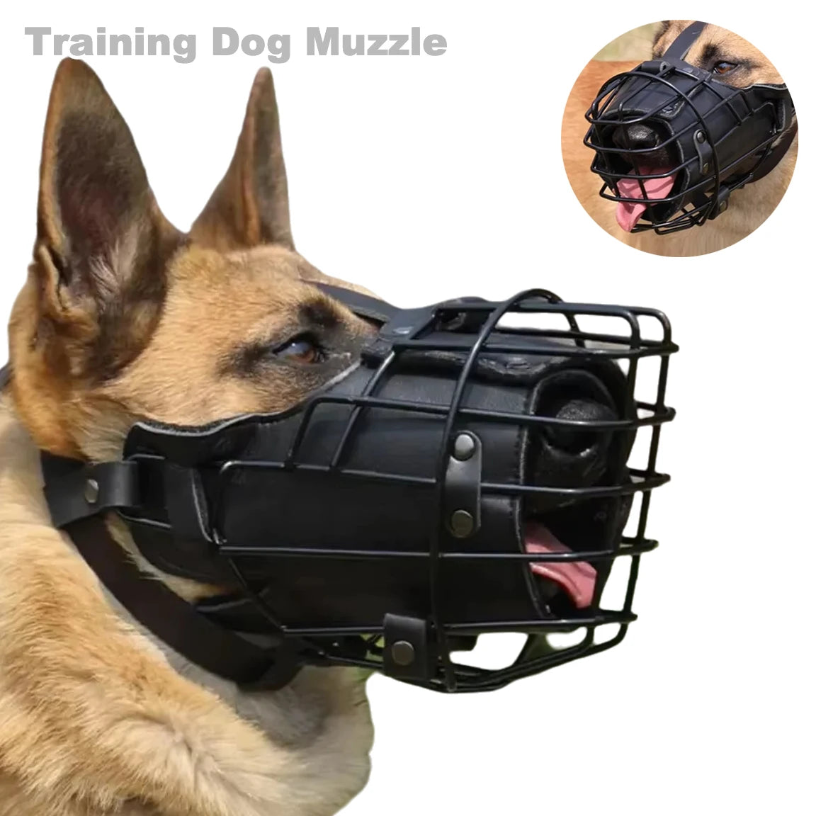Muselière Tactique en Métal pour Chien – Panier Respirant Anti-Morsure & Sécurité Dressage Grands Chiens