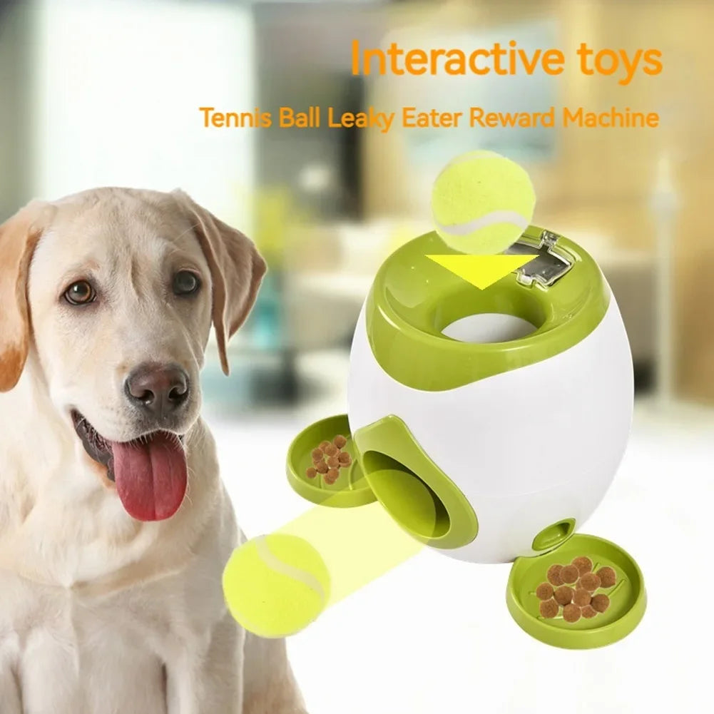 Lanceur de Balles Interactif & Machine de Récompense pour Petit & Moyen Chien – Jouet Éducatif de Dressage, Lancer & Rapport avec Friandises