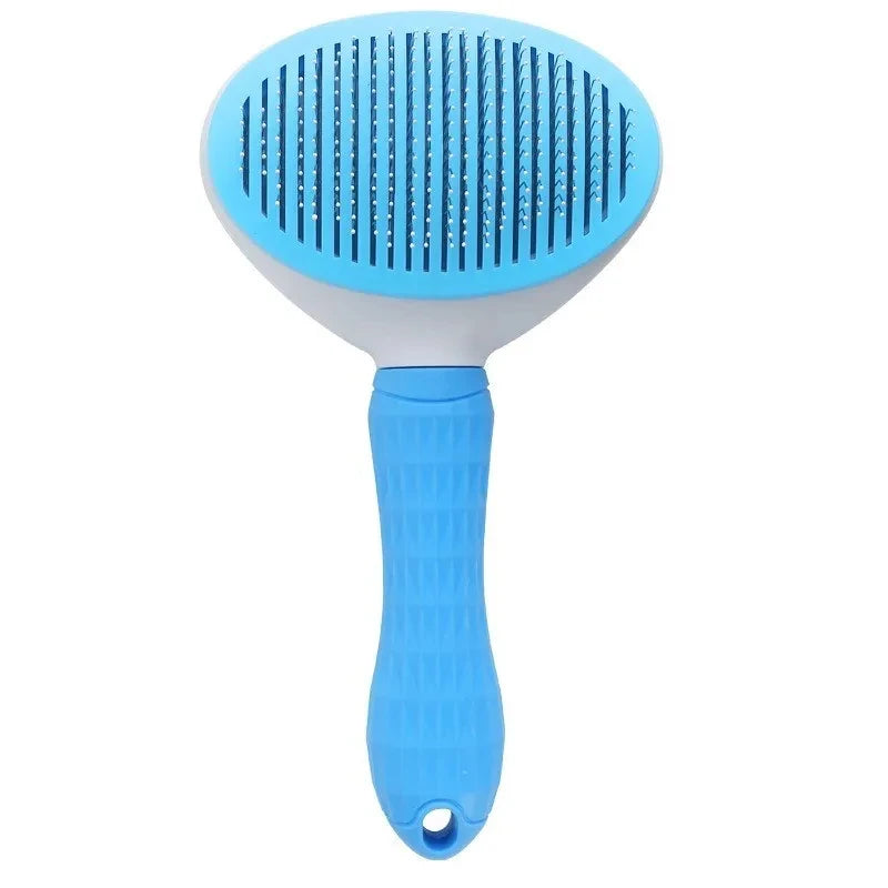 Brosse Autonettoyante pour Chien & Chat – Carde de Toilettage Démêlante, Élimination Poils Morts & Sous-Poil avec Bouton Poussoir