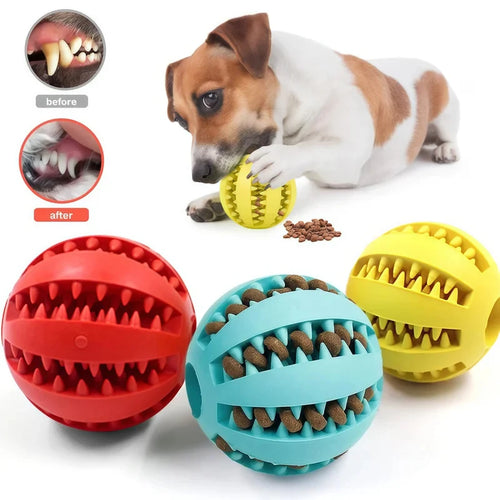 Balle Interactive pour Chien & Chiot – Jouet en Caoutchouc Distributeur de Friandises & Nettoyeur de Dents