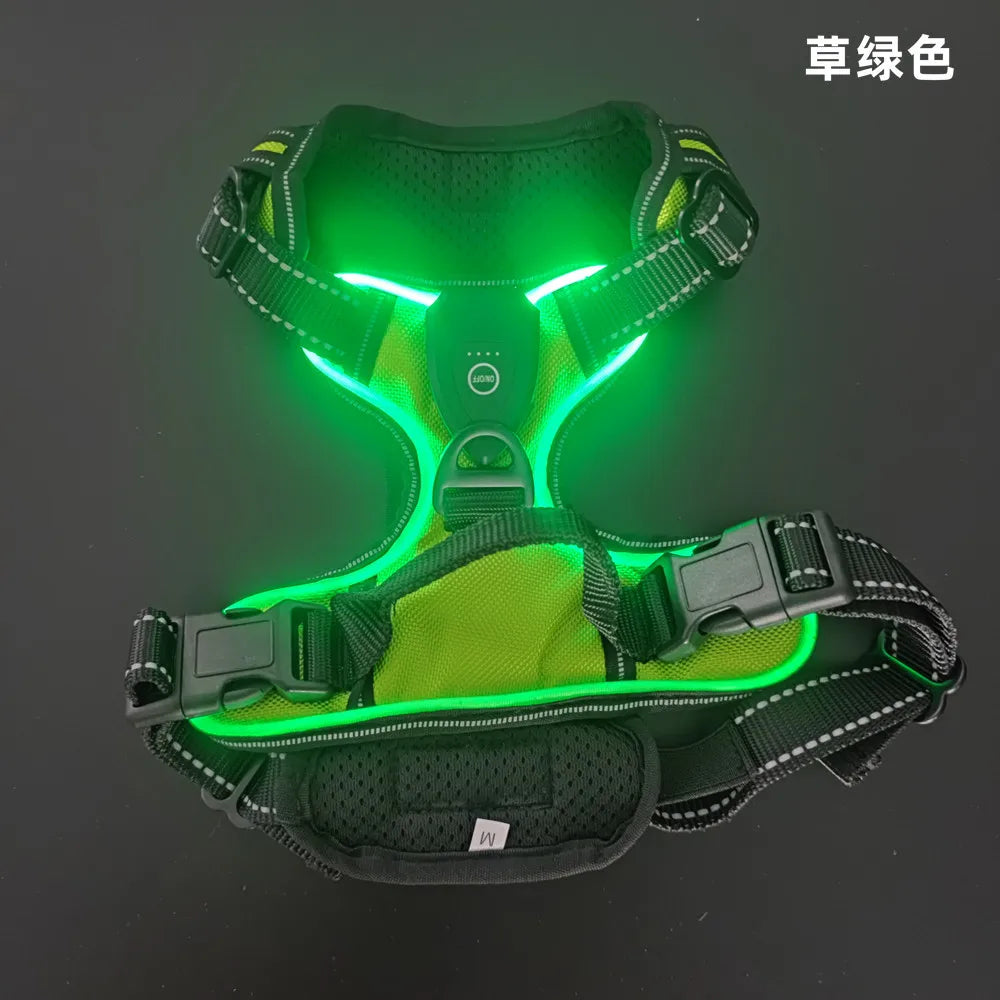 Gilet Harnais Lumineux LED pour Chien Réfléchissant & Réglable – Gilet de Sécurité Nuit & Anti-Collision