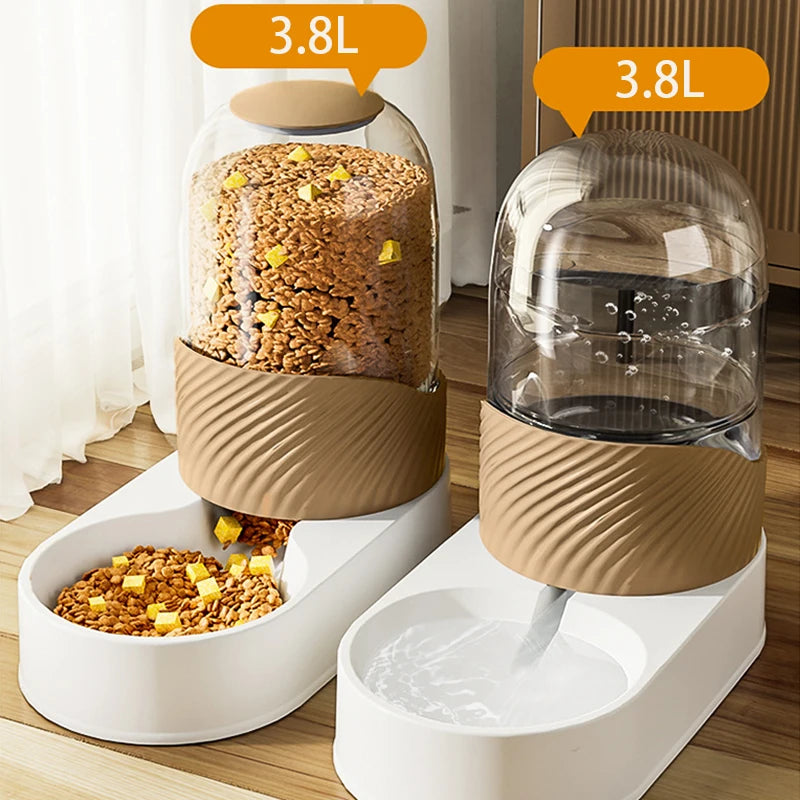 Distributeur Automatique par Gravité 3,8 L pour Chien – Fontaine à Eau & Distributeur de Croquettes Grande Capacité