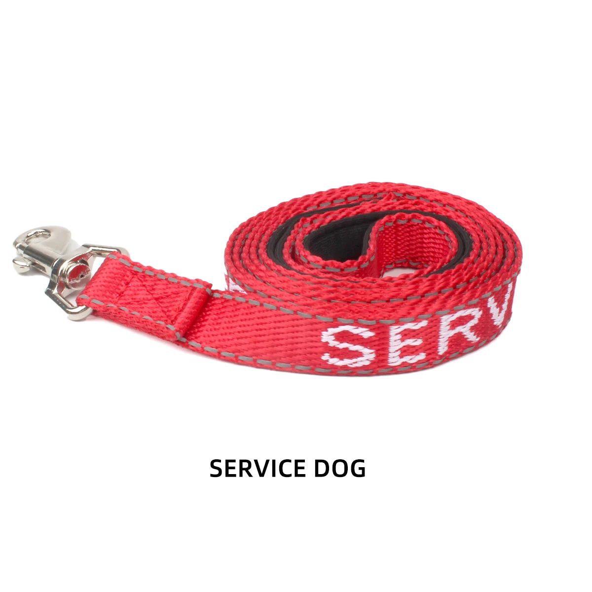 Laisse Rouge en Sangle Jacquard pour Chien – Laisse d'Identification Chien d'Assistance & Soutien Émotionnel pour Balade, Sport & Running