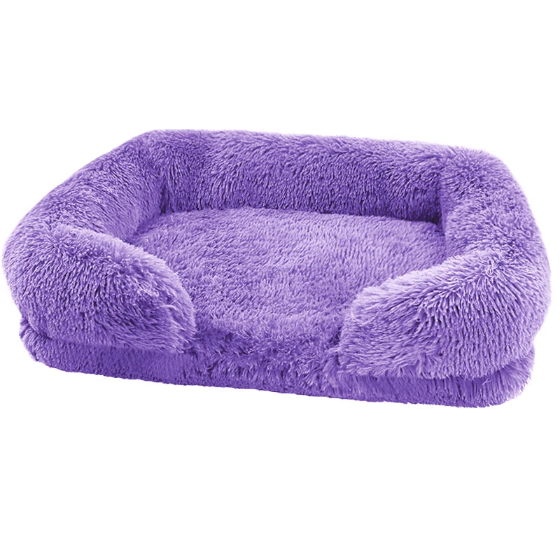 Panier Lit Canapé Ultra Moelleux & Chaud pour Chien & Chat – Coussin d'Hiver Épais en Peluche Douce avec Matelas Amovible