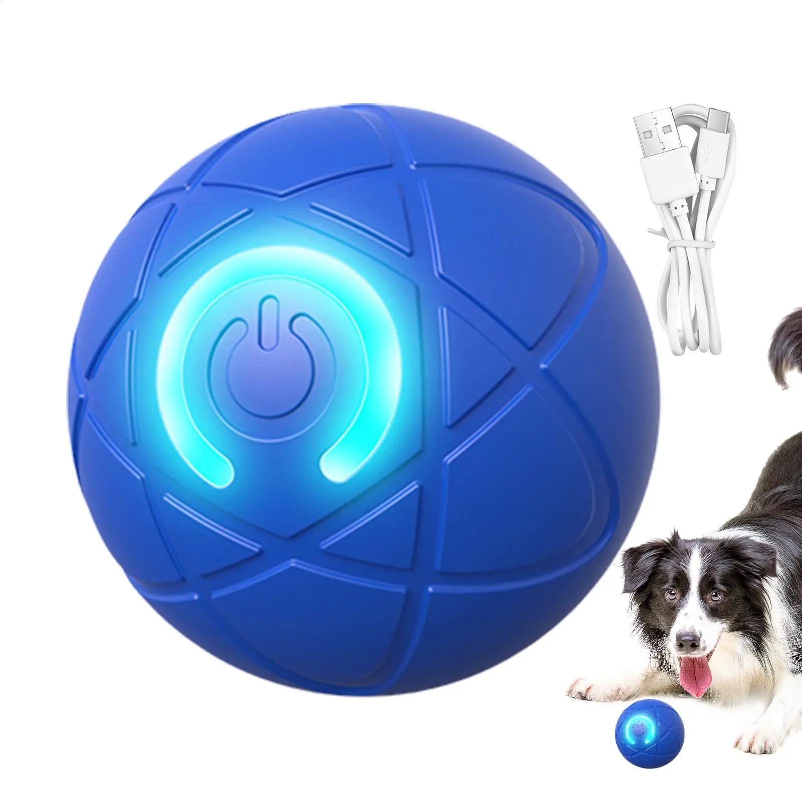 Dog Toy Ball Interactive Rolling Ball Auto Moving Dog Toy Two Modes Rechargeable Automatic Ball Pet Toy Supplies for Dog Puppy
