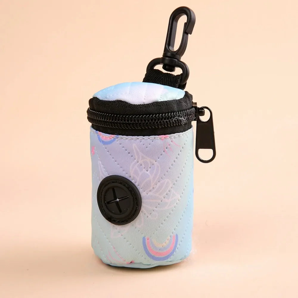 Pochette Distributrice de Sacs à Crottes Zippée pour Chien – Porte-Sacs Déjections Nomade avec Mousqueton pour Laisse & Promenade