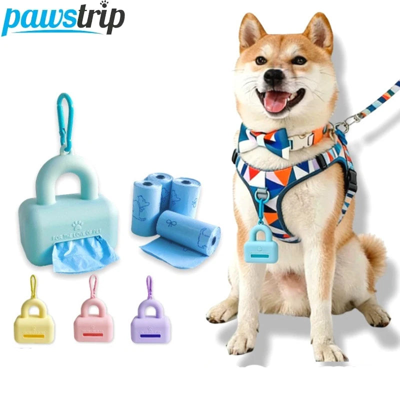 Silicone Dog Waste Bag Dispenser Portable Dog Poop Bag Holder Outdoor Puppy Trash Bags Dispenser Dog Accessories