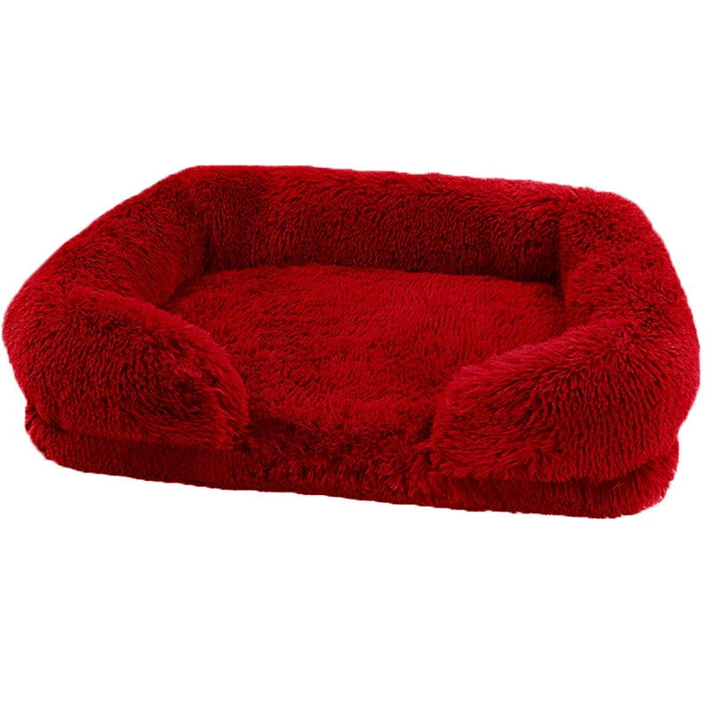 Panier Lit Canapé Ultra Moelleux & Chaud pour Chien & Chat – Coussin d'Hiver Épais en Peluche Douce avec Matelas Amovible