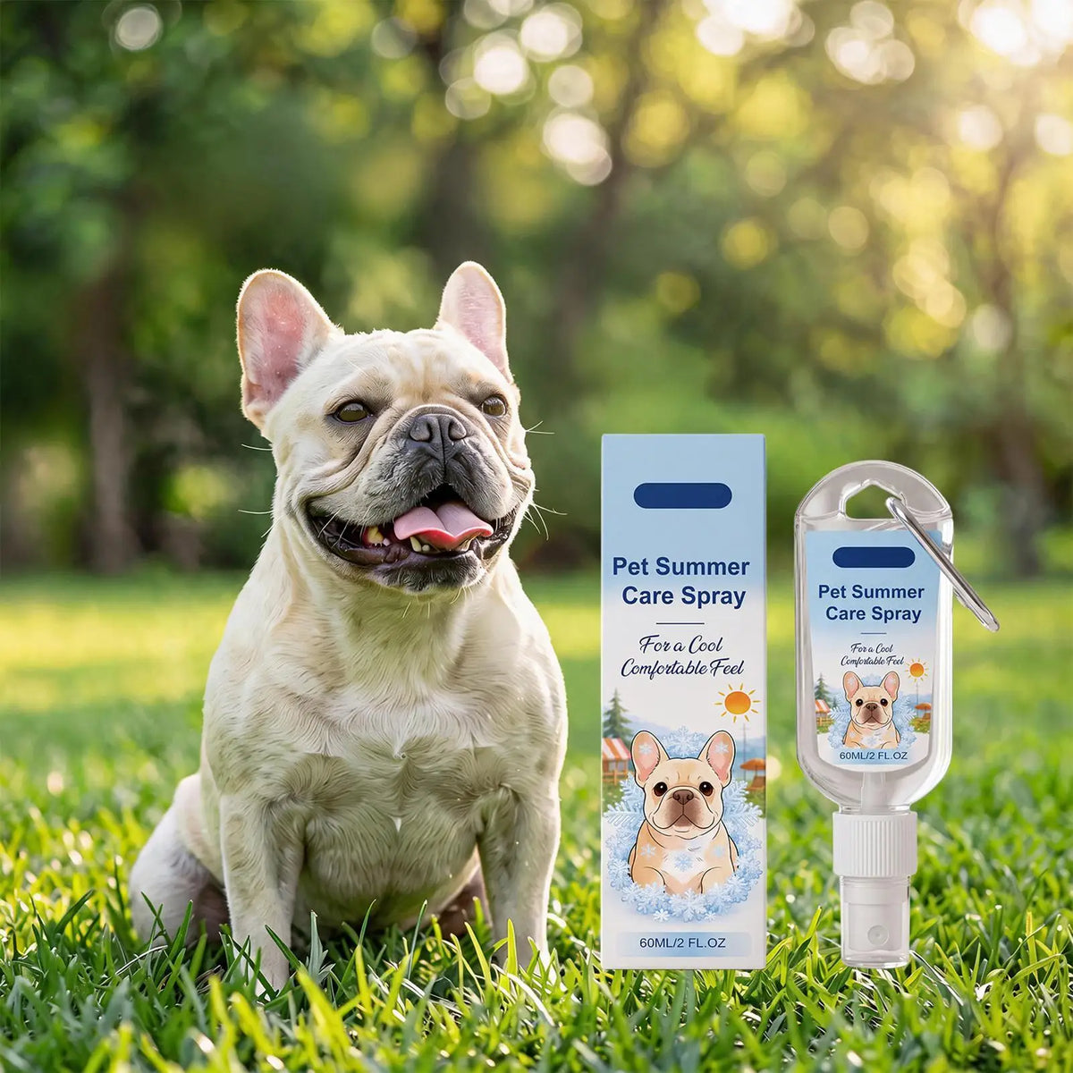 Spray Rafraîchissant pour Chien (60 ml) – Brume Apaisante Anti-Coup de Chaleur, Soin Hydratant Nomade pour Balade & Été