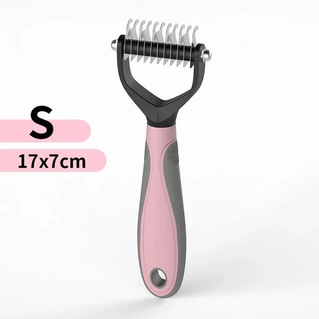 Peigne Démêlant Double Face en Acier Inoxydable pour Chien & Chat – Râteau Anti-Nœuds & Brosse Sous-Poil de Mue Professionnelle