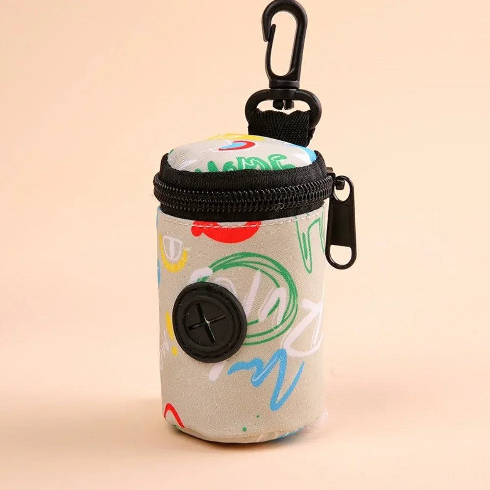 Pochette Distributrice de Sacs à Crottes Zippée pour Chien – Porte-Sacs Déjections Nomade avec Mousqueton pour Laisse & Promenade