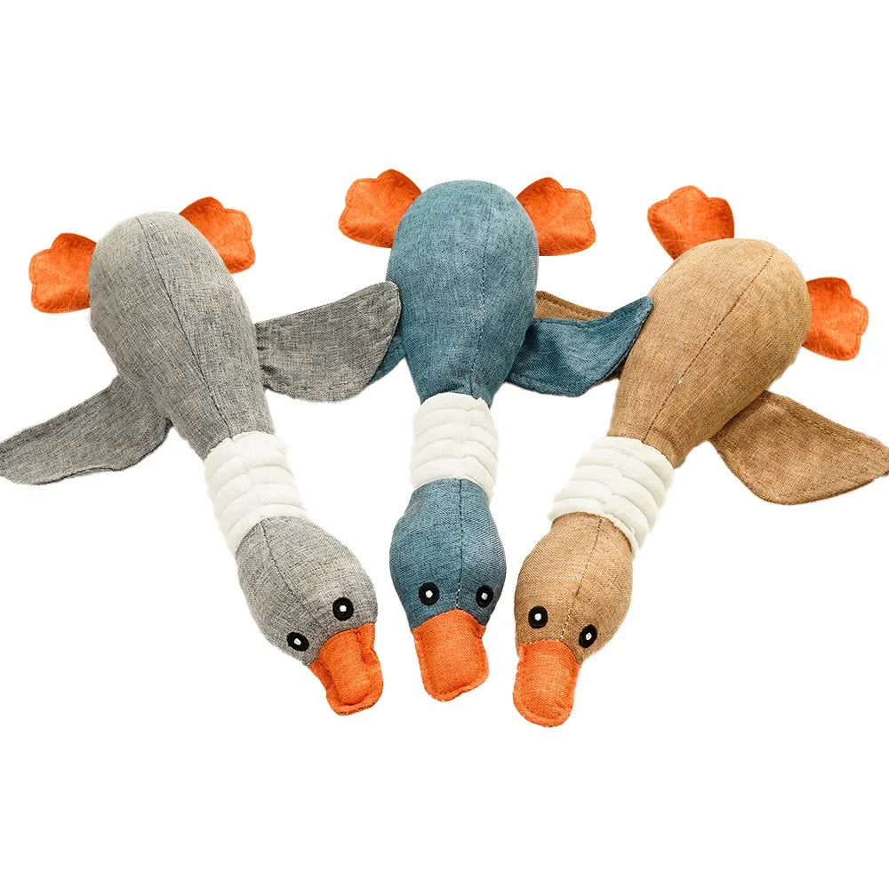 Peluche Sonore Canard pour Chien & Chiot – Doudou Couineur Résistant & Jouet Mastication Anti-Stress