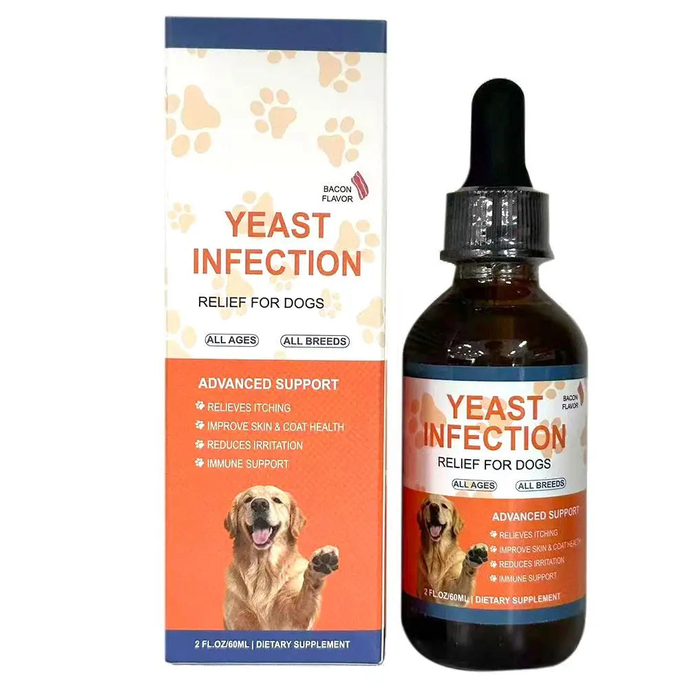 Gouttes de Soin Peau & Pelage aux Plantes pour Chien (60 ml) – Complément Liquide Apaisant Anti-Démangeaisons & Brillance du Poil