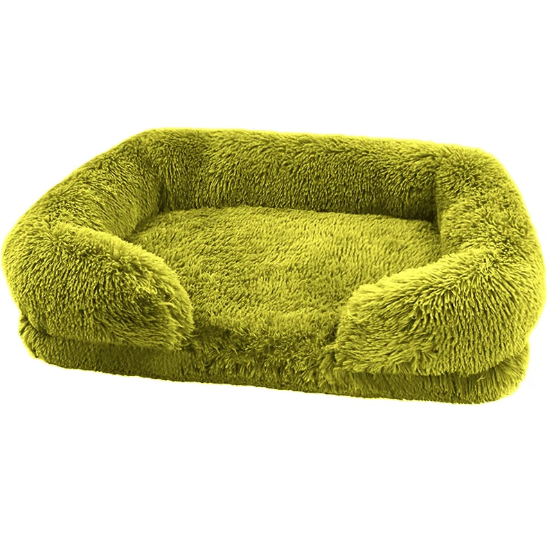 Panier Lit Canapé Ultra Moelleux & Chaud pour Chien & Chat – Coussin d'Hiver Épais en Peluche Douce avec Matelas Amovible