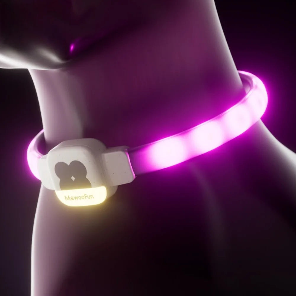 Silicone Led Luminous Dogs Collars USB Charging Walking The Dog Night Adjustable Pet Luminous Collar Dog Accessories Supplies