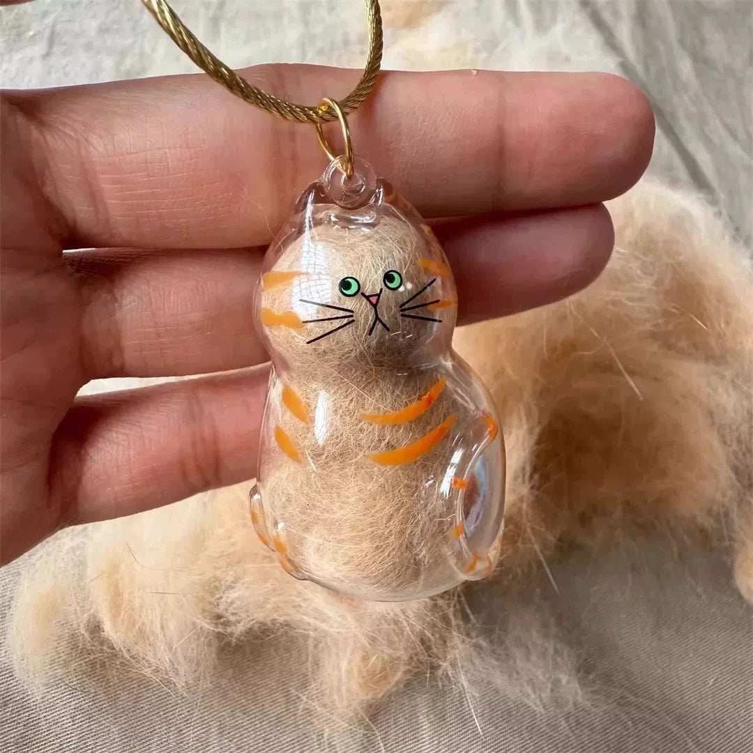 Porte-Clés Souvenir pour Poils de Chien & Chat – Pendentif Capsule Transparente pour Sac & Clés, Bijou Mémoire Animalier