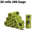 Dog Poop Bags Biodegradable Leak Proof Pet Waste Bags for Dog Walking Outdoor Cleaning Bag Pack Pet Supplies 15Bags/Roll