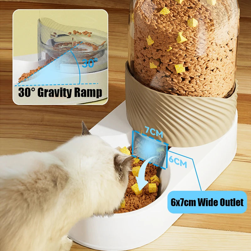 Distributeur Automatique par Gravité 3,8 L pour Chien – Fontaine à Eau & Distributeur de Croquettes Grande Capacité