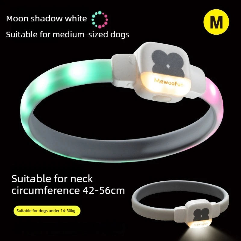 Collier Lumineux LED en Silicone pour Chien – Collier Sécurité Nuit Ajustable & Découpable, Rechargeable USB & Haute Visibilité