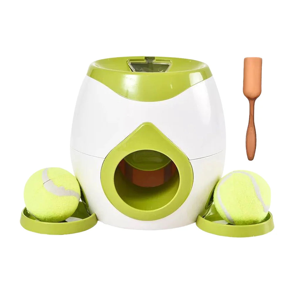 Lanceur de Balles Interactif & Gamelle Anti-Glouton pour Chien – Machine de Récompense Friandises, Stimulation Mentale & Jeu de Rapport Autonome