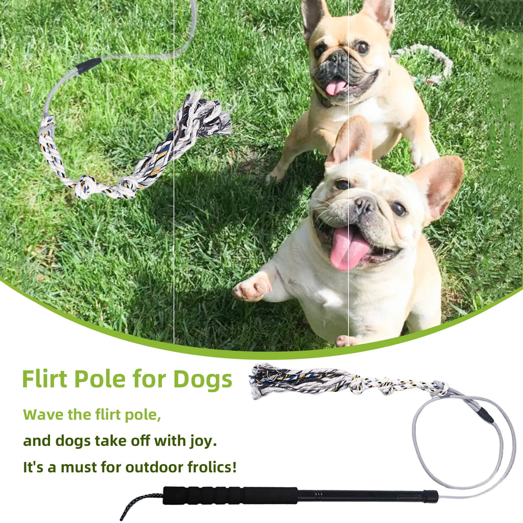 Flirt Pole for Dogs Interactive Dog Toys Durable Heavy Duty Dog Flirt Pole Suitable for Small and Medium Dogs Great Exercise and