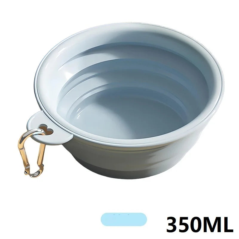 Gamelle Pliable de Voyage 350 ml pour Chien – Écuelle Nomade en Silicone avec Mousqueton pour Eau & Croquettes