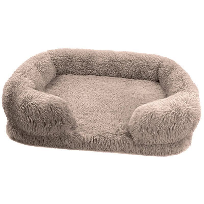 Panier Lit Canapé Ultra Moelleux & Chaud pour Chien & Chat – Coussin d'Hiver Épais en Peluche Douce avec Matelas Amovible
