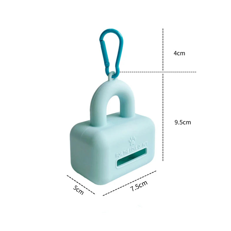 Distributeur de Sacs à Crottes en Silicone Souple pour Chien – Porte-Sacs Déjections Nomade & Silencieux avec Mousqueton pour Laisse