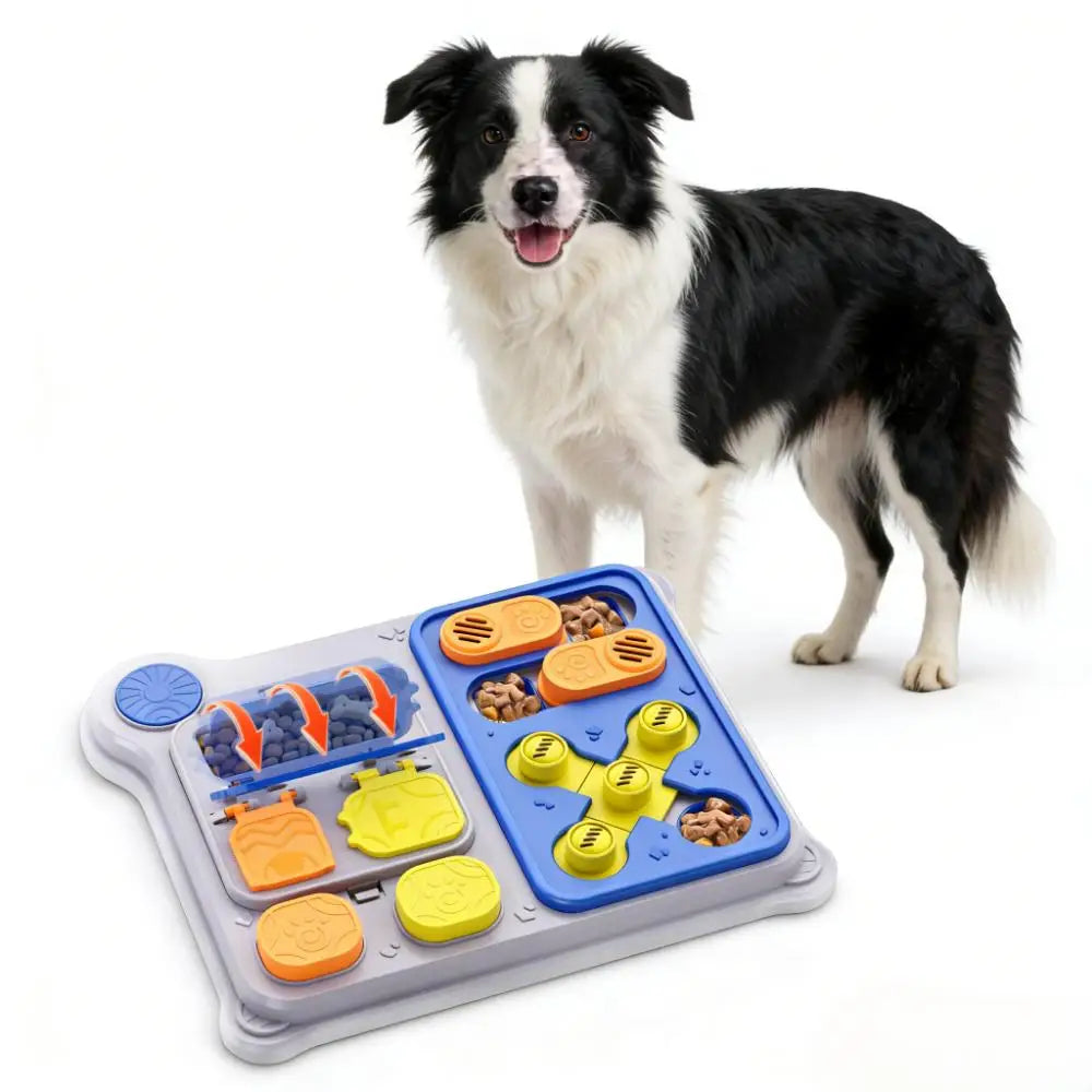 Puzzle Interactif d'Intelligence pour Chien – Jeu d'Éveil Mental, Distributeur de Friandises & Gamelle Anti-Glouton
