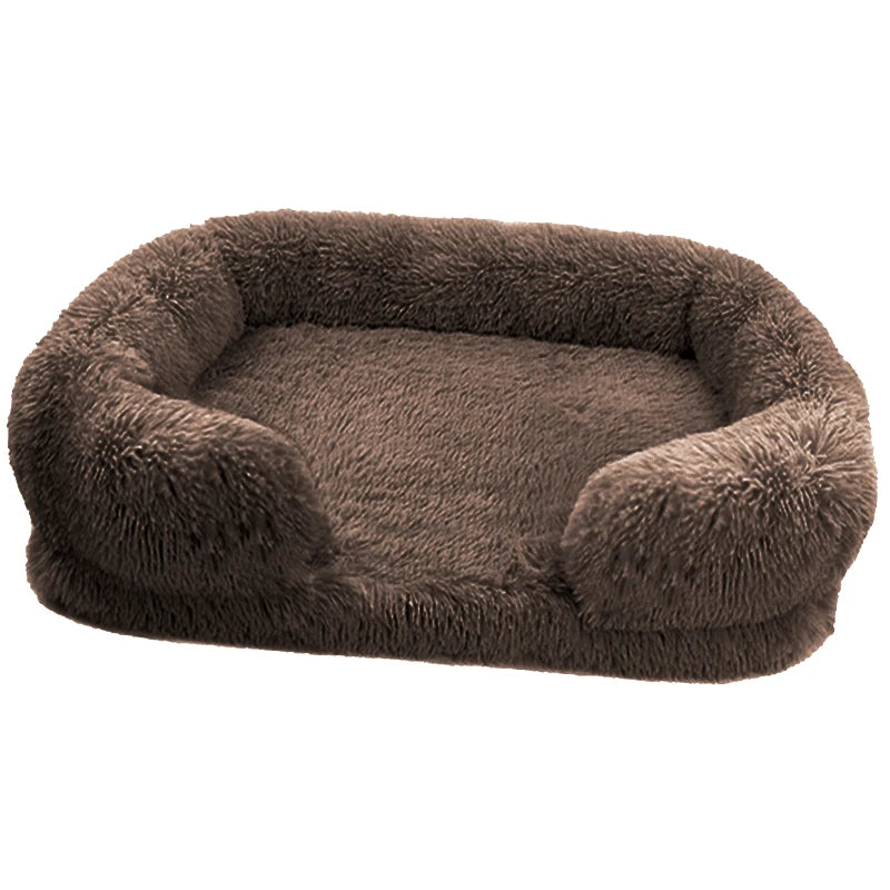 Panier Lit Canapé Ultra Moelleux & Chaud pour Chien & Chat – Coussin d'Hiver Épais en Peluche Douce avec Matelas Amovible