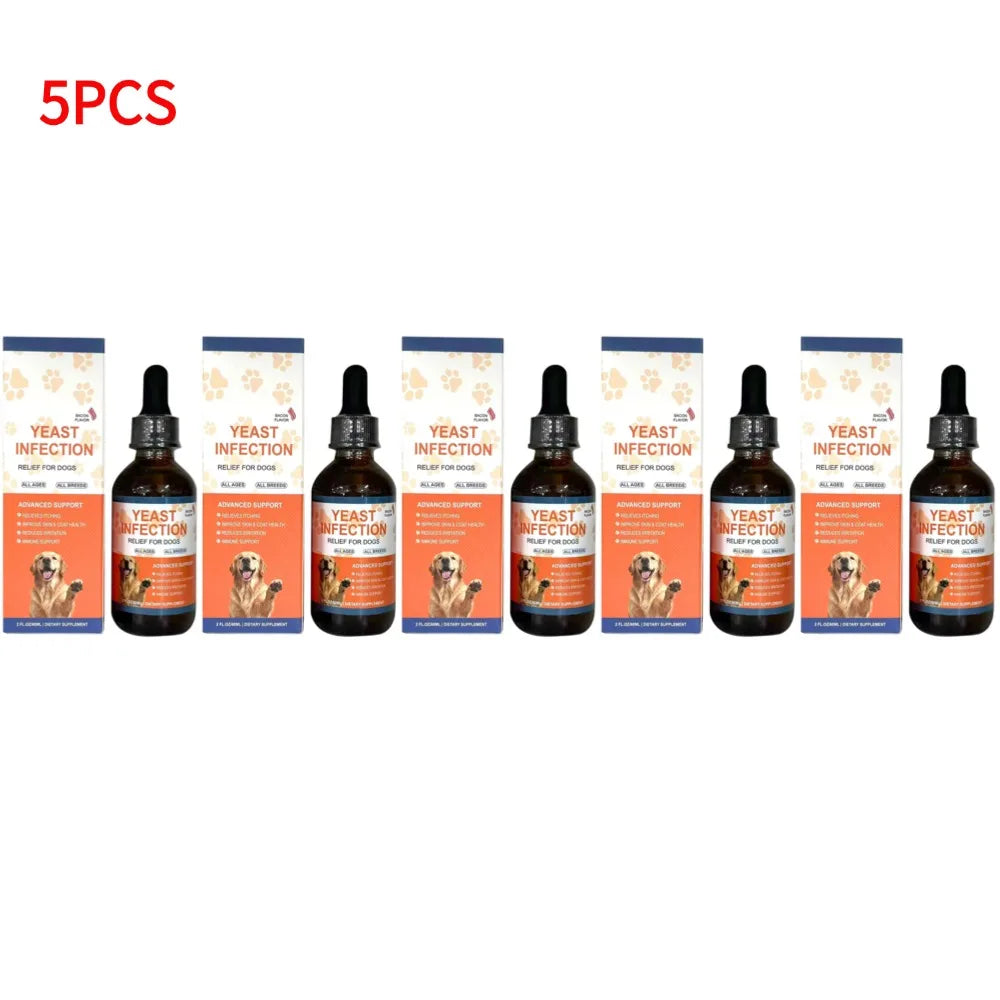 Gouttes de Soin Peau & Pelage aux Plantes pour Chien (60 ml) – Complément Liquide Apaisant Anti-Démangeaisons & Brillance du Poil