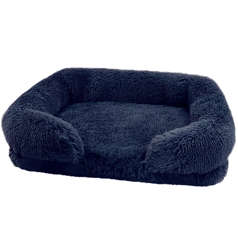 Panier Lit Canapé Ultra Moelleux & Chaud pour Chien & Chat – Coussin d'Hiver Épais en Peluche Douce avec Matelas Amovible