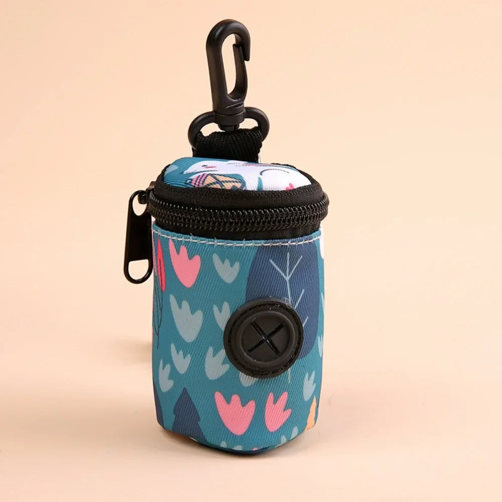 Pochette Distributrice de Sacs à Crottes Zippée pour Chien – Porte-Sacs Déjections Nomade avec Mousqueton pour Laisse & Promenade