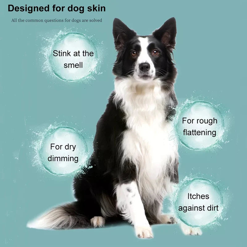 Shampoing Apaisant Anti-Démangeaisons pour Chien & Chat (100 ml) – Soin Peau Sèche, Action Anti-Puces & Tiques, Douceur & Brillance du Pelage
