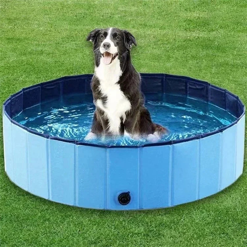 Foldable Pet Pool Portable Dog Bathing Tub 160x30cm 120x30cm Outdoor Swimming Pool With Drain Valve For Dogs Cats