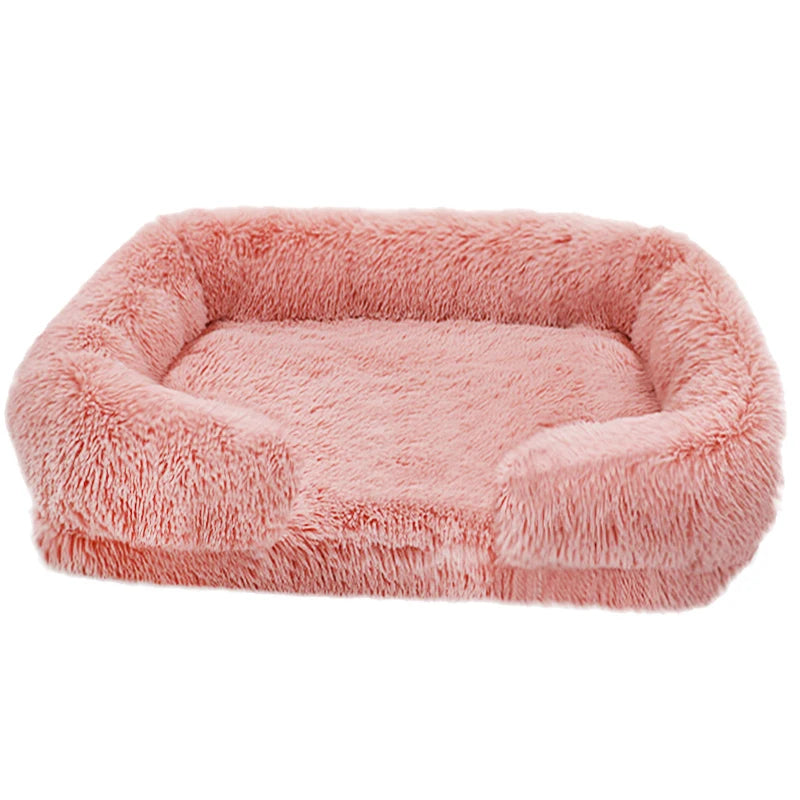 Panier Lit Canapé Ultra Moelleux & Chaud pour Chien & Chat – Coussin d'Hiver Épais en Peluche Douce avec Matelas Amovible