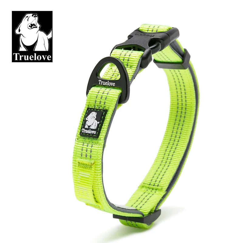 Truelove Dog Collar Adjustable Duty Soft Nylon Webbing Training Unique Private Label  Fancy Dog Collar Bright Reflective TLC5271