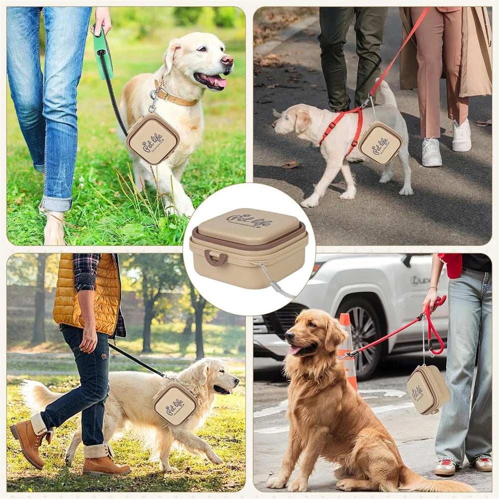 Gamelle de Voyage 2-en-1 Portable pour Chien & Chat – Écuelle Nomade Croquettes & Eau avec Couvercle Hermétique Anti-Fuite