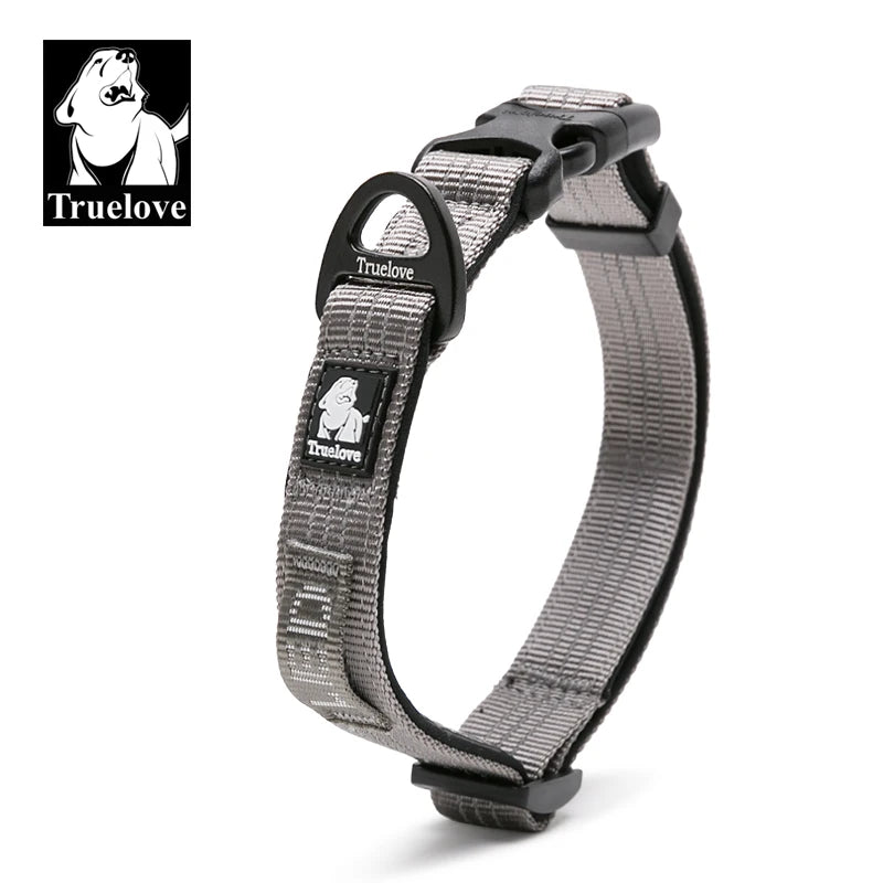 Truelove Dog Collar Adjustable Duty Soft Nylon Webbing Training Unique Private Label  Fancy Dog Collar Bright Reflective TLC5271