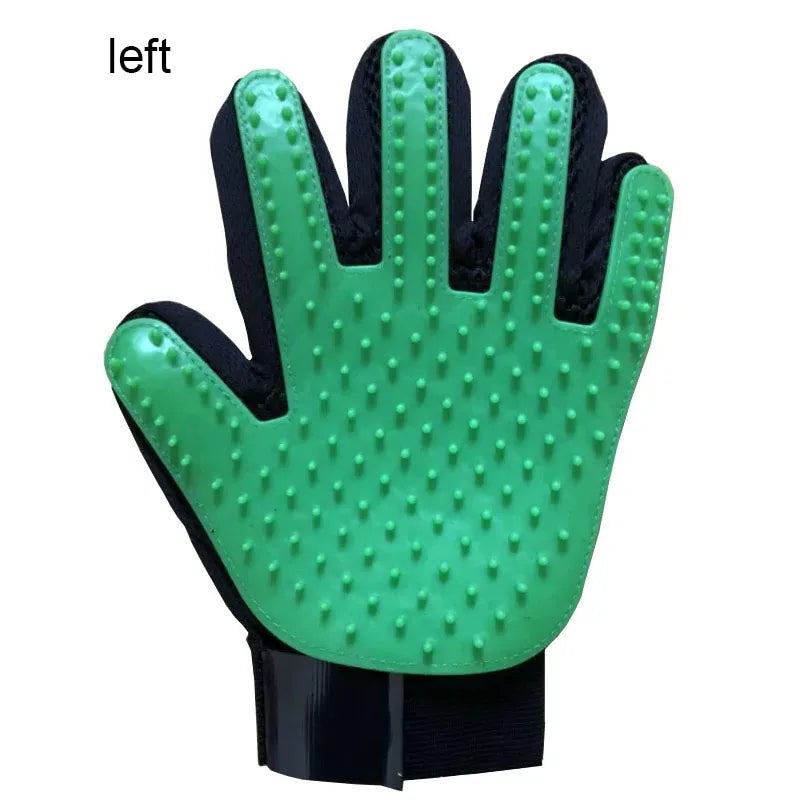 Gant de Toilettage & Massage pour Chien & Chat – Gant Anti-Poils Morts en Silicone Souple, Brosse Mue Réglable & Respirante